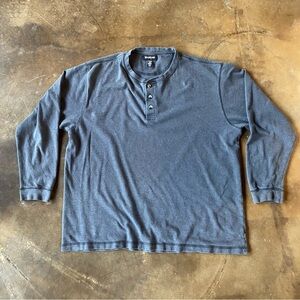 VTG 90s WindRiver Faded Gray Henley Long Sleeve Shirt